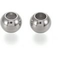 thumbnail image 2 of 10pcs Stopper Beads 7.8mm Stainless Steel Slider Beads with Rubber Inside 3.5mm Hole Rubber Bead Round Metal Spacer Beads for DIY Necklaces Bracelets Jewelry Making Stainless Steel Color, 2 of 3