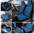thumbnail image 5 of Uorisanigo Branches Blue Automotive Front and Rear Cushion Covers Steering Wheel Cover for Cars Water Coaster Gear Lever Cover+Hand Brake Cover Pillowcase Easy Installation 11-Piece, 5 of 7