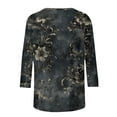 thumbnail image 5 of YUGYXL Women's 3/4 Sleeve Floral Graphic Shirts Plus Size Tunic Tops Boho Casual Crewneck Blouses Summer Dressy Shirts A Multicolor S, 5 of 5