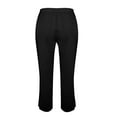 thumbnail image 6 of KPOPLK Linen Pants Women Wide Leg Palazzo Summer Flowy Pants Beach Vacation Clothes Elastic Waist Travel Trousers with Pockets Size XL,Black, 6 of 6