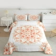 thumbnail image 2 of jejeloiu Vinatge Floral Flower Bedding Comforter Set,Boho Bohemian Theme Twin Comforter Sets,White Orange Bedding Set For Men Women,Ultra Soft Home Decor Reversible,2-Piece, 2 of 8