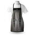 thumbnail image 3 of Antique Apron Antique Door with Vertical Ornamental Floral Pattern Travel Treasure Monochromic, Unisex Kitchen Bib Apron with Adjustable Neck for Cooking Baking Gardening, Grey Black, by Ambesonne, 3 of 3