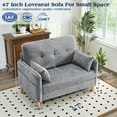 thumbnail image 2 of BedLuxury 47’’ Wide LoveSeat,2-seat Chenille sofa with 2 Pillows for Living Room and Small Spaces,Light Grey, 2 of 7