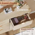 thumbnail image 3 of Tomnk woo Fluted 6-Drawer Dresser for Bedroom, Mid-Century Modern Chest with Curved Profile, Dresser TV Stand, Wood Storage Cabinet for Living Room, Entryway, Hallway, Oak, 3 of 7