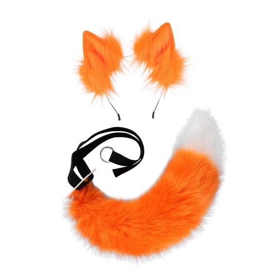Diadema cómoda Sunnimix Accesorio de Disfraz Orejas de zorro y tai Naranja Blanco