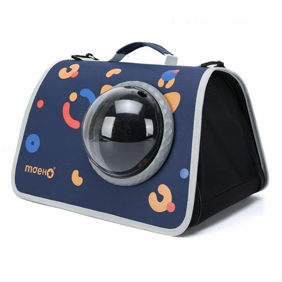 Bolsa de transporte para gatos, transpirable, resistente a las mordeduras, portátil, con asa ergonómica, bolsa de viaje tipo nido para gatos con correa para el hombro, flor azul