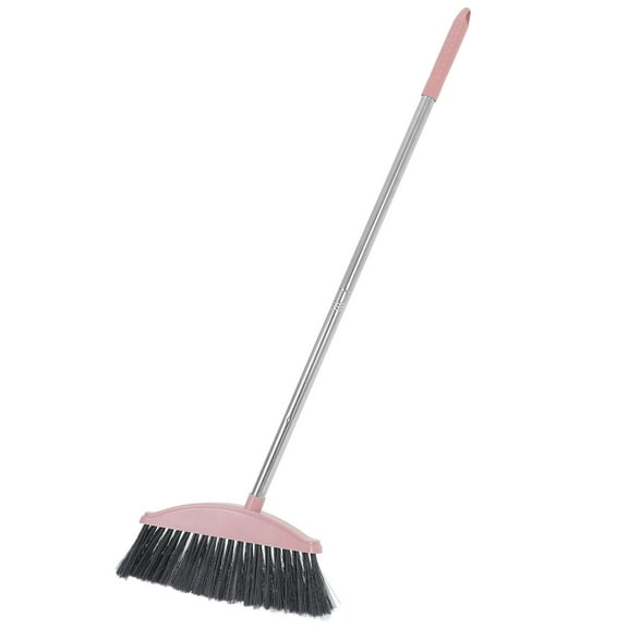PBPBOX Heavy Duty Pink Floor Cleaning Broom with Soft Bristles for Home Use