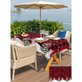 thumbnail image 4 of Outdoor Tablecloth with Umbrella Hole and Zipper, Red Plaid Christmas Rectangle Table Cloth 54x80 Inch Waterproof Tablecloth, Snowflake Snowman Xmas Tree Rustic Checkered Picnic Table Cover for Patio, 4 of 7