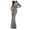 Grey, variant on FcBaudy Short Sleeve V-Neck Dress,Summer Dresses for Women,Womens Dresses Spring And Summer Solid Color Medium Sleeved V-neck Slim Fitting Buttocks Wrapped Style Dress Long Skirt Women Dress