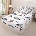 thumbnail image 2 of Manfei Police Car Zipper Twin Comforter Sets with Fitted Sheet and 2 Pillowcases,Cute Dogs Print Zipper Bedding Set,White,Light Gray Reversible,4pcs, 2 of 8