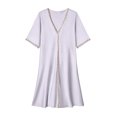 thumbnail image 6 of Taqqpue Women's Silk Nightgowns Button Down V Neck Knee Length Sleep Shirts Solid Color Home Dress Sleepwear Plus Size Summer Sleep Dress for Women, 6 of 10