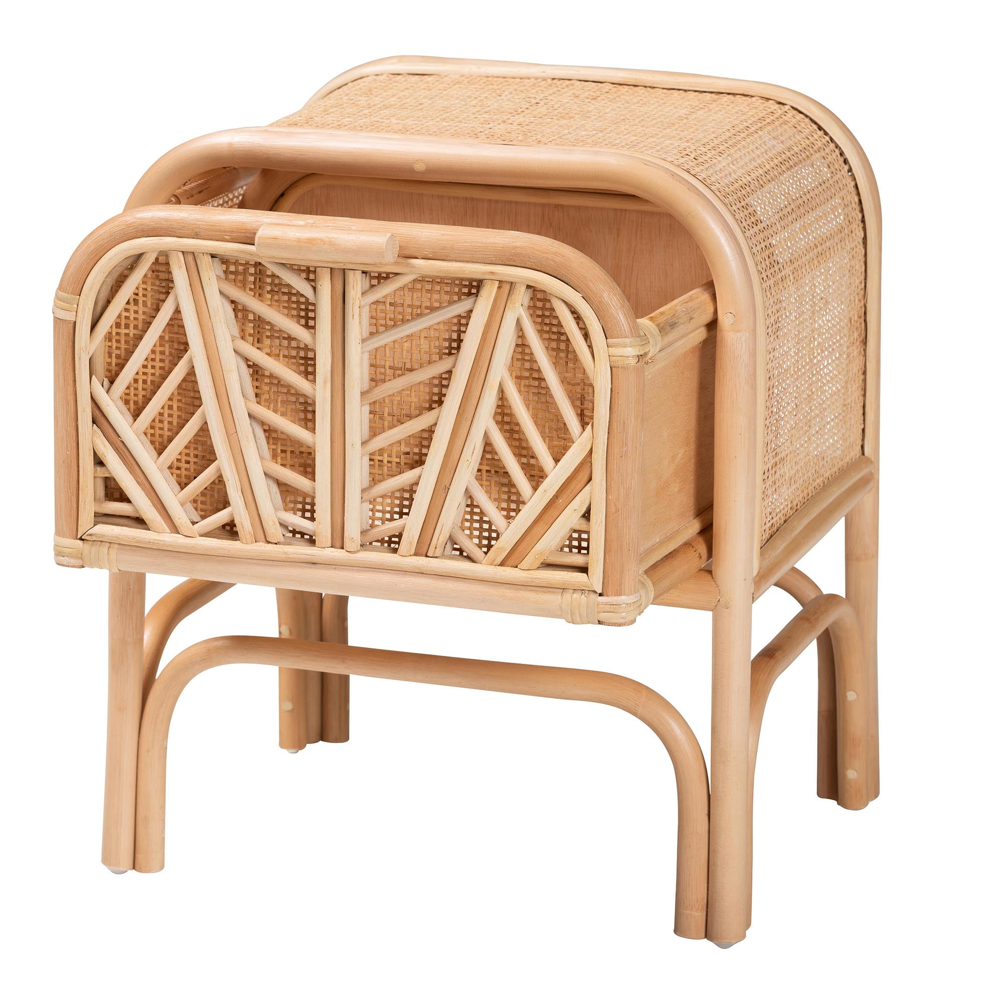 bali & pari Carabella Boho Nightstand, 1-Drawer, Natural