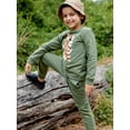 thumbnail image 5 of Long Sleeve T-Shirt with (Jumping Tiger) Applique embroidery - Olive, 5 of 11
