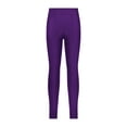thumbnail image 4 of RUNQHUI Girls' Stretchy Dance Tights Athletic Yoga Workout High Waisted Running Cropped Leggings Dark Purple 16, 4 of 7
