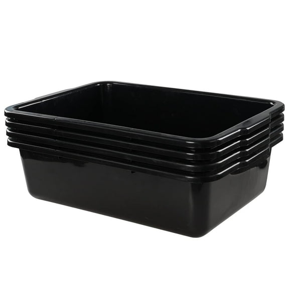 32 Liter Commercial Bus Tubs, Black Large Utility Bus Trays/Tote Box Set of 4