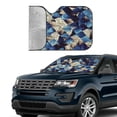 thumbnail image 4 of Disketp Windshield Sun Shade, Car Sun Shade For Front Window Abstract Blue Squares Sunshades Sun Visor Protector Blocks Uv Rays Foldable, 4 of 9