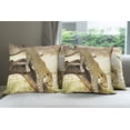 thumbnail image 6 of Ambesonne Exotic Throw Pillow Cover 4 Pack, Leopard Wild Cat on Tree, 20", Yellow Green Brown, 6 of 7