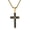 A-gold-60cm chain, variant on Cross Necklace for Men,Stainless Steel Black Gold Silver  plated Jesus Christ Crucifix Pendant Necklaces Jewelry，60cm Rolo Chain