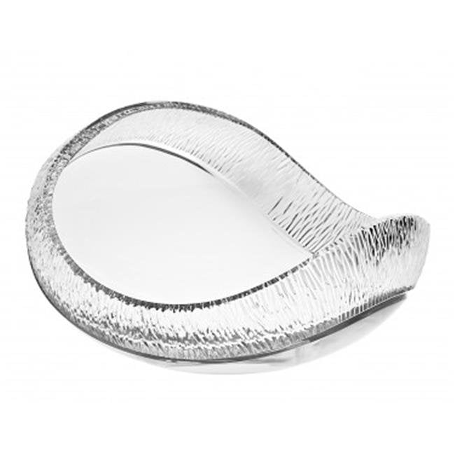 GODINGER 14" Oval Silver-Plated Footed Pierced Oval Bread Fruit Basket Bowl Dish 