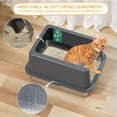 thumbnail image 4 of Stainless Steel Cat Litter Box 4"H 17.5"L x 13.5"W Covered High Sides For Indoor Cats, 4 of 9
