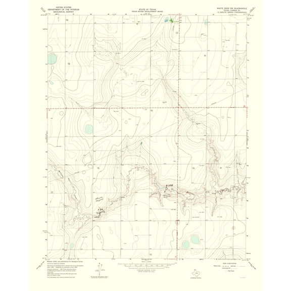 Topographical Map - White Deer Texas Southwest Quad - USGS 1967 - Vintage Wall Art