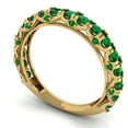 thumbnail image 2 of 3.13 ctw Wedding Band for Women - 14K Yellow Gold Simulated Emerald Stackable Eternity Ring, 2 of 6