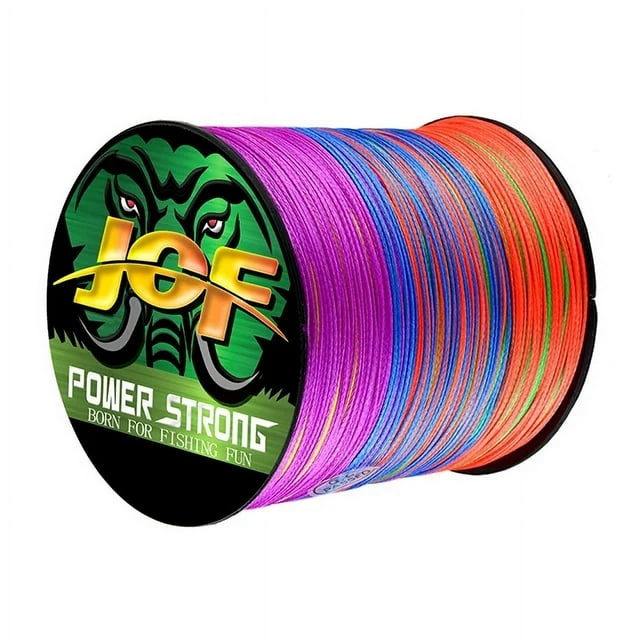 JOF Braided Fishing Line Multifilament Carp Fly 4 Strand 100M 300M 500M Multicolor Japan Spinning Extreme PE Strong Weave Multicolor X4 100M 6.0 65LB