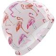 thumbnail image 1 of FYBTO Swimming Cap Tropical Pink Flamingos Unisex Adult FYBTO Polyester, 1 of 4