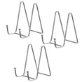 thumbnail image 1 of Unique Bargains 3Pack 4.3Inch Plate Stand for Display Iron Easel Plate Holder for Photo Silver, 1 of 5