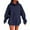 Navy, variant on EDFBUYKRS Female Long Sleeve Hoodie Women's Solid Color Drop Shoulder Hoodie with Pockets Comfortable Stylish Casual Sweatshirt Top for Everyday Wear Soft Loungewear Xxl