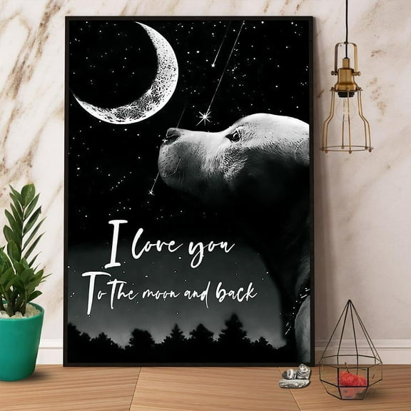 Pitbull I Love You To The Moon And Back Satin Poster Wall Art Decor 11 x 17 Inch Poster