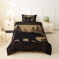 thumbnail image 2 of Castle Fairy Vintage Bear Silhouette Twin Duvet Cover,Floral Pine Twin Bedding,Sepia Dark Brown,Black Reversible,2pcs,No Comforter,1 Duvet Cover and 1 Pillowcase, 2 of 5