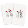 thumbnail image 2 of Linum Home Textiles Christmas Cute Couple Embroidered Turkish Cotton Hand Towel - Set of 2, 2 of 7