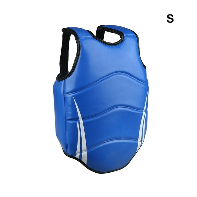 mmirethe Gilet de Boxe Protecteur de Corps Équipement de Protection Finition Soignée Garde de Poitrine Durable Fournitures de Kickbox Professionnel Bleu P