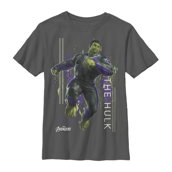 Boy's Marvel Avengers: Endgame Hulk Glitch Graphic Tee Charcoal Small