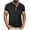 Black, variant on Men’s Short Sleeve Round Neck T-Shirt Front Placket Contrast Color Cuffs Summer Top