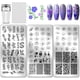 thumbnail image 1 of Juego de 3 placas para estampar uñas con diseños florales en espiral. Plantillas para manicura con motivos de plantas y rosas., 1 of 7