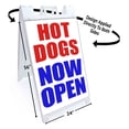 thumbnail image 2 of Hot Dogs Now Open (24" X 36") Standard A-Frame Signicade, Includes Decal Applied To Stand, 2 of 4