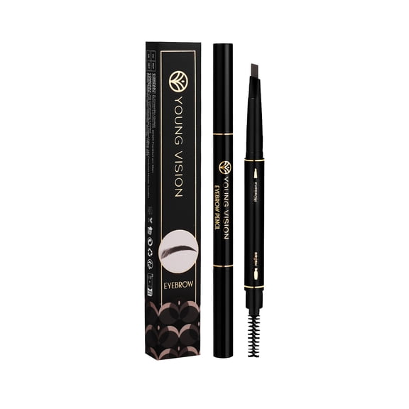 Micro Brow Pencil, Eyebrow Pen, Precise Eye Brow Makeup Pen, Automatic Rotating More Squared Water Not Easily Smudged Triangular Eyebrow Pencil With Brush