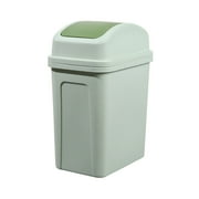 Kitchen Can with Swing Top Lid, 4 Gallon Slim Waste Bin Sturdy Garbage Can, Medium Recycling Bin for Office Bathroom Under Counter Dorm Bedroom,Green