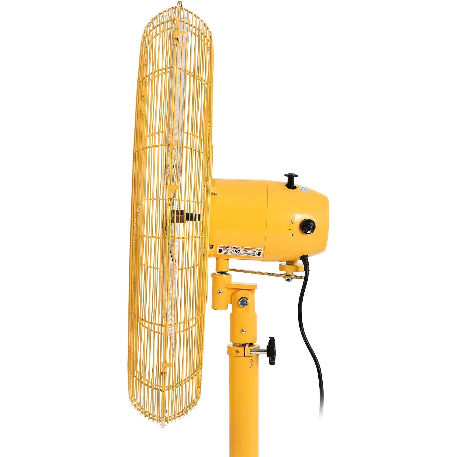 Deluxe Oscillating Pedestal Fan, 30" Diameter, Safety Yellow, 1/2HP, 10000CFM