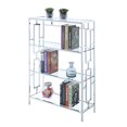 thumbnail image 2 of Convenience Concepts 135044GLCRO Town Square Chrome Bibliothèque à 4 Niveaux, Verre Clair, 2 of 2
