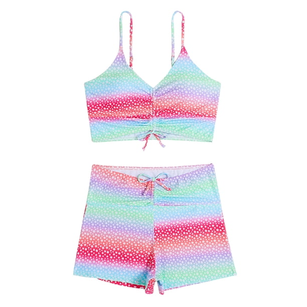 Traje de baño con pliegues de ángulo plano conservador para mujer informal con estilo Bikini cómodo hueco con estampado OAVQHLG3B Store lin121212