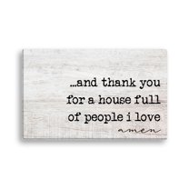 Personalized Planet House Filled With Love Amen Spiritual White Canvas Wall Art Print on Wood Frame and Ready to Hang in Kitchen Bedroom Office Family or Living Room, 16x10
