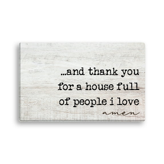 Personalized Planet House Filled With Love Amen Spiritual White Canvas Wall Art Print on Wood Frame and Ready to Hang in Kitchen Bedroom Office Family or Living Room, 16x10