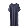 thumbnail image 3 of Ahabrexf Bathrobes for Men Soft,Short Sleeve V-Neck Solid Color Loose Nightgown Home Wear, 3 of 5