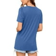 thumbnail image 5 of ZyeKqe Summer Tops for Women Casual Short Sleeve Shirts V Neck Blouses Loose Fitted T Shirts, 5 of 9
