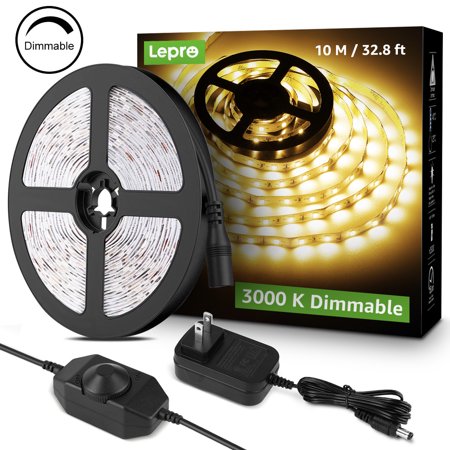 

Lepro White Led Light Strip 32.8ft Fairy Light 3000K Dimmable Warm White Vanity Light Tape Lights for Bedroom Under Cabinet