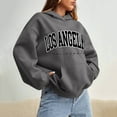 thumbnail image 4 of Los Angeles Hoodies for Women 2025 Fall Winter Long Sleeve Drop Shoulder Hooded Sweatshirt with Pockets Pullover Tops, 4 of 6