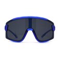 thumbnail image 1 of Mens Exposed Lens Oversize Shield Sport Plastic Sunglasses Blue, 1 of 4